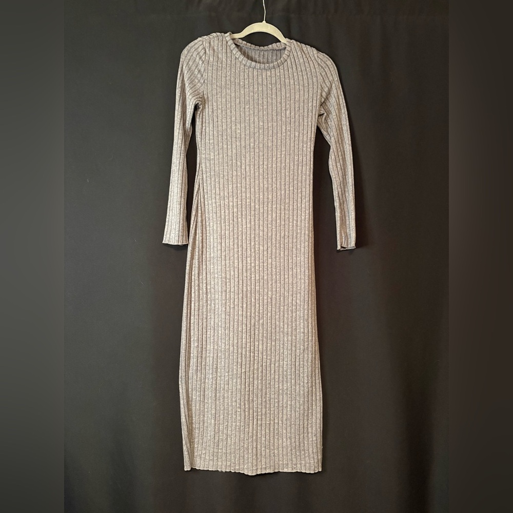 Gray sweater dress
